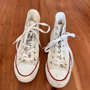 White high-top converse